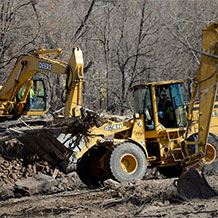 Construction Equipment Aiding in Recovery Efforts